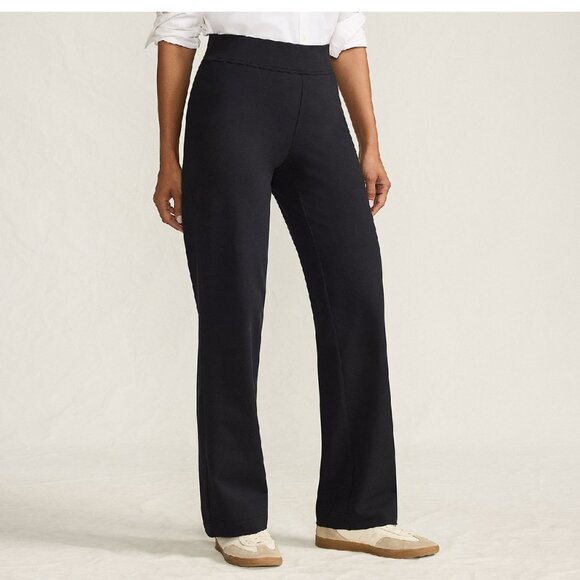 NWT Lands End Starfish Mid Rise Straight Leg Pants Black Large (14/16) Pull On - Picture 1 of 9